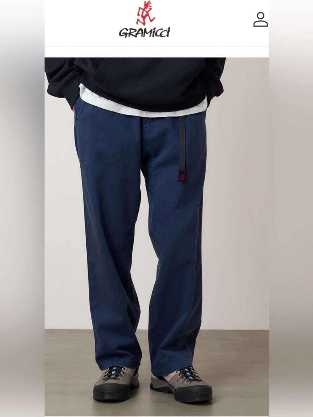Gramicci Straight Fit Pants Navy Twill Cotton , Small